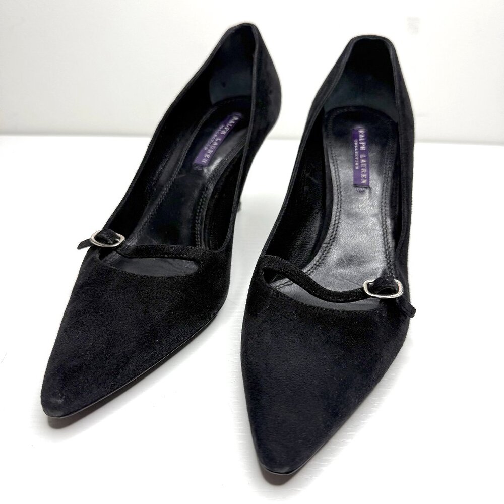 Ralph Lauren Collection Purple Label Suede Mary Jane Heel Pump 9.5 B Office